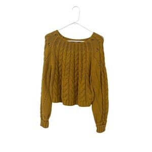 NWT Free People Sandre Cable Stitch Pullover Sweater Size XS